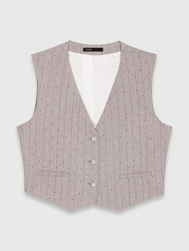 Rhinestone tailored vest