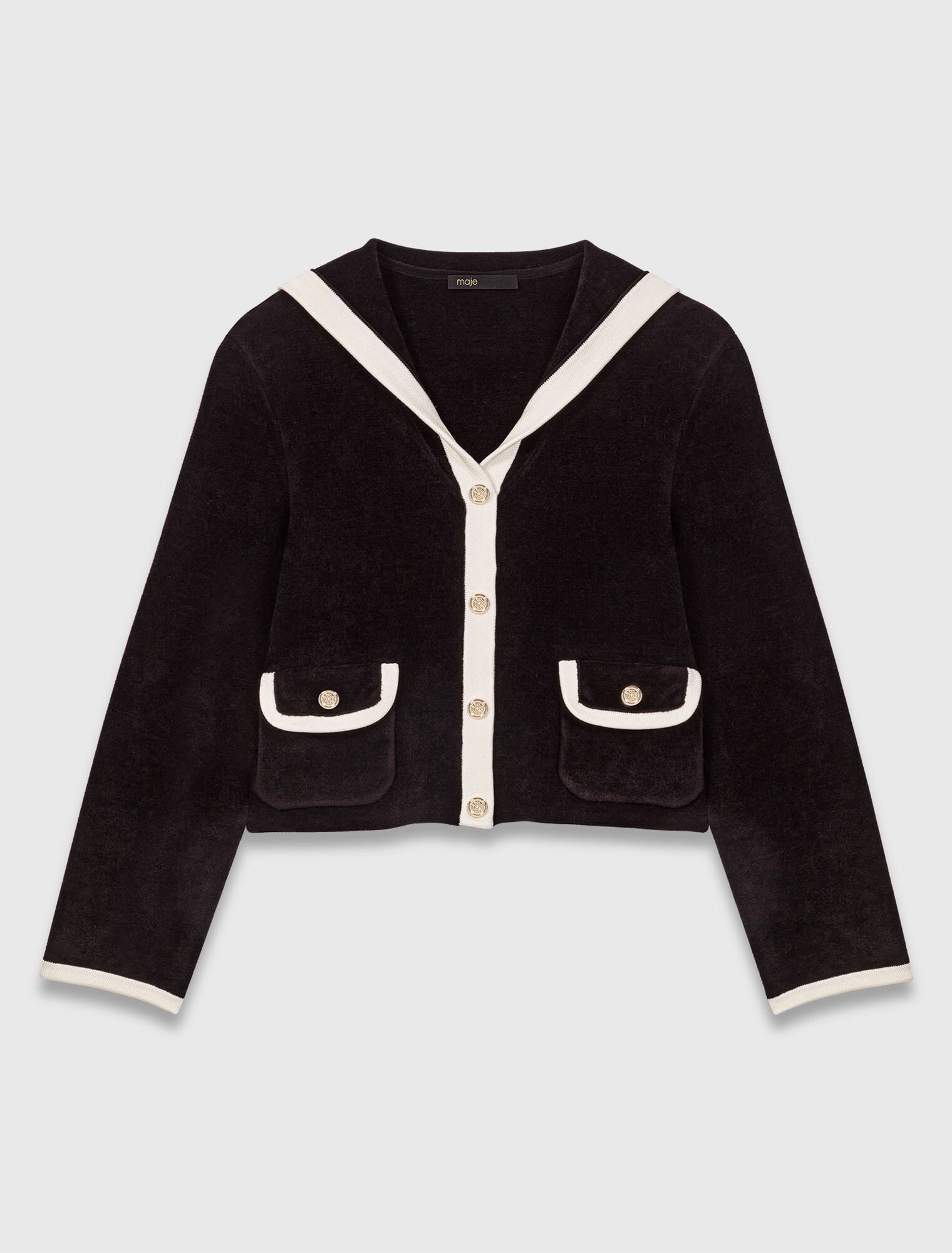 Velvet-effect cardigan