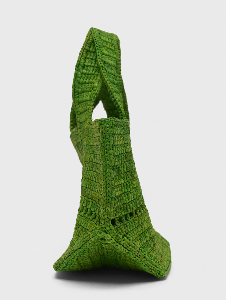 Natural raffia mini tote