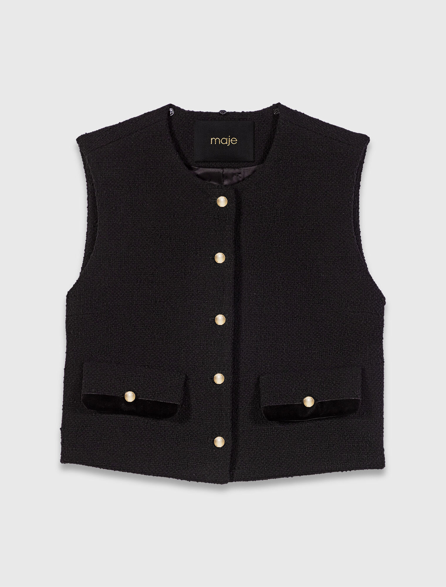Tweed top with removable collar