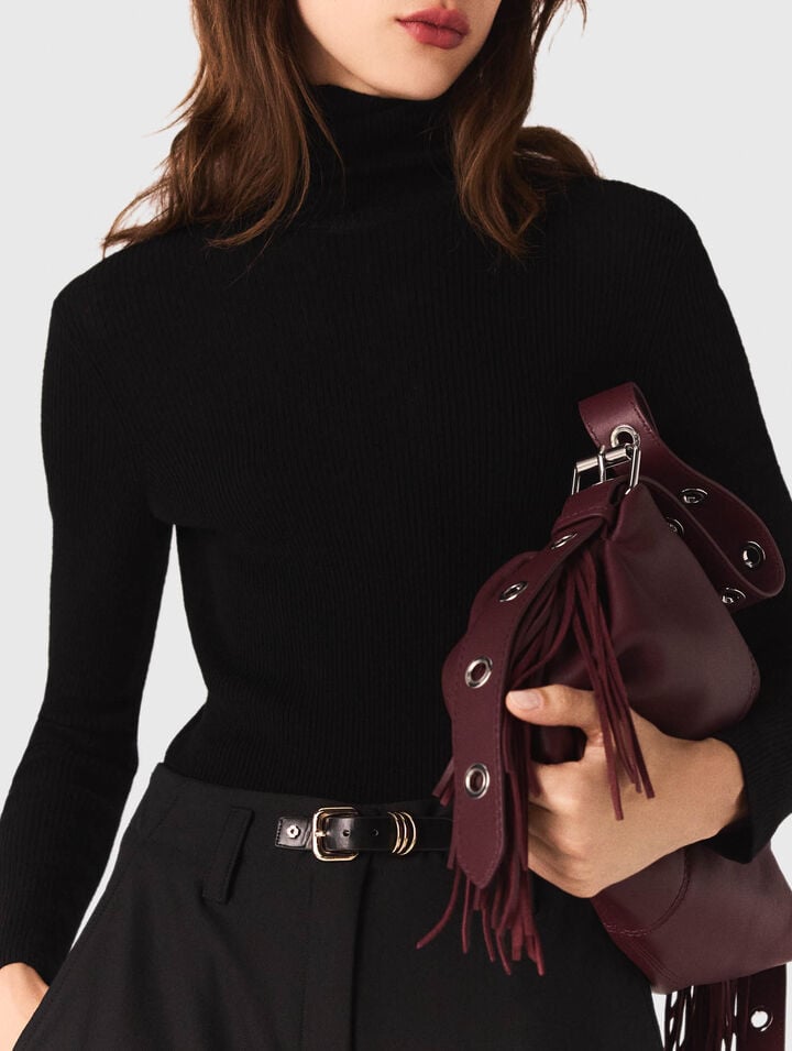Second-skin sweater with a high neck