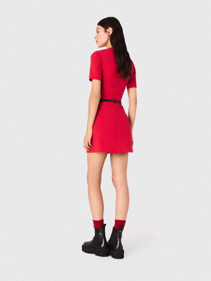 Mini ribbed knit dress