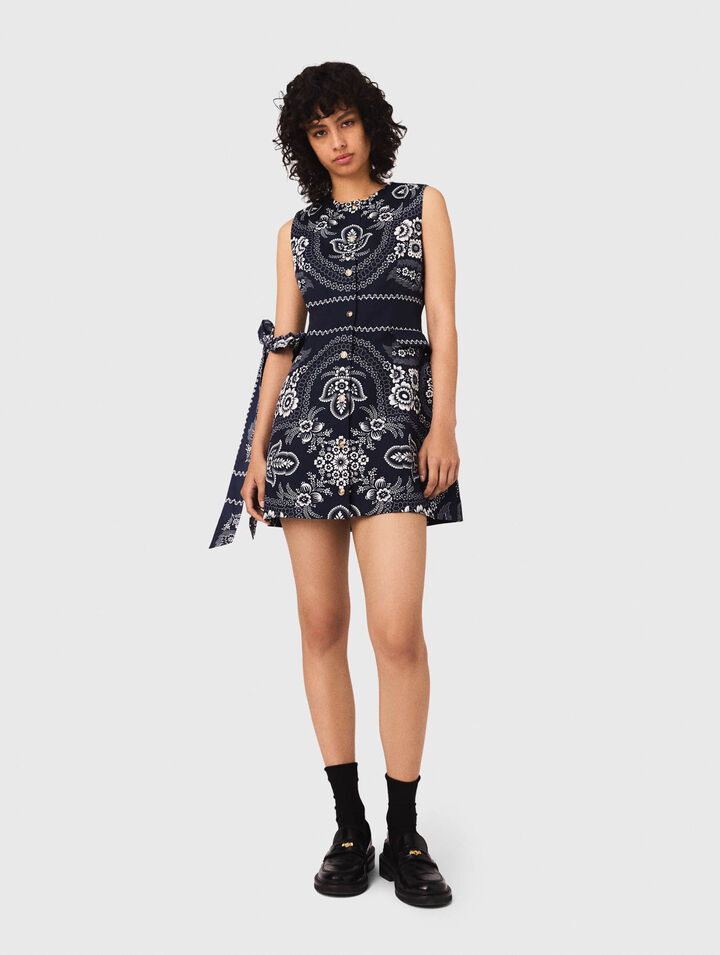 Mini bandana print dress