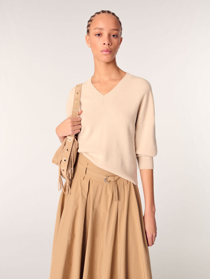Wool blend V-neck sweater