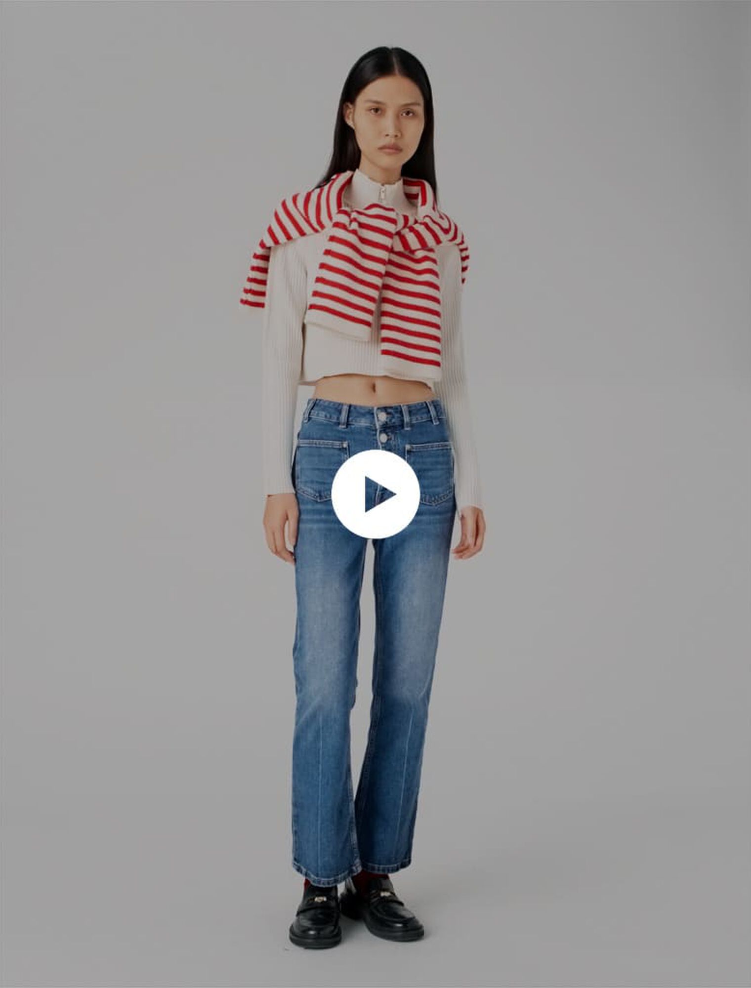 Jeans with button fly
