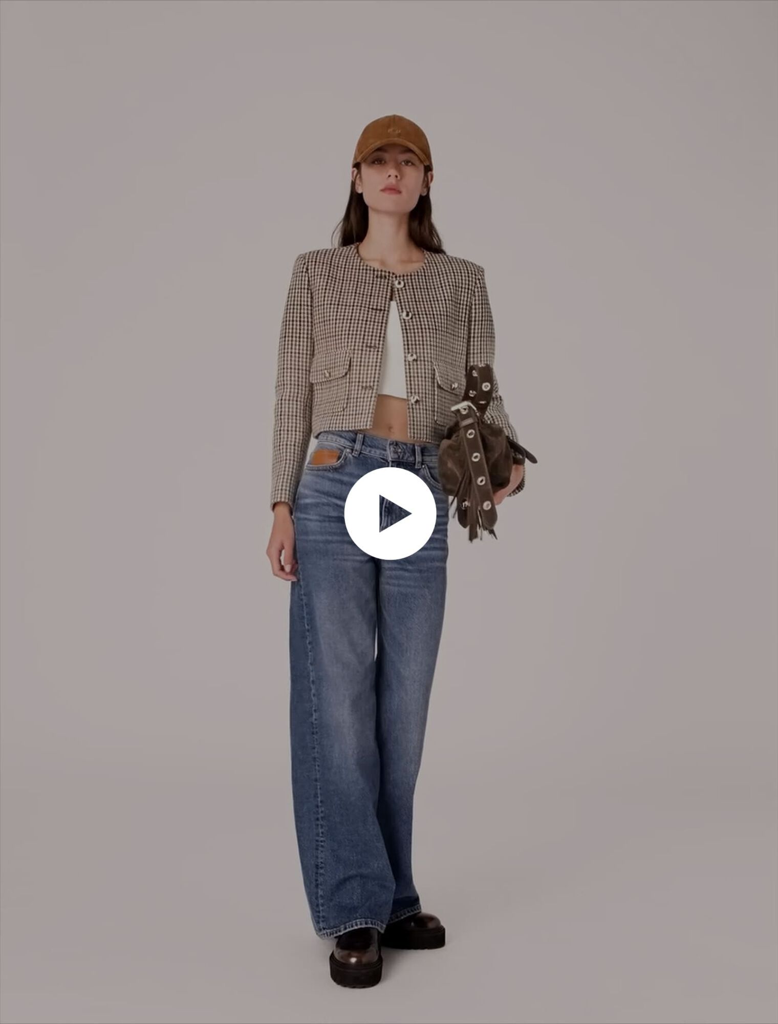 Short checked jacket