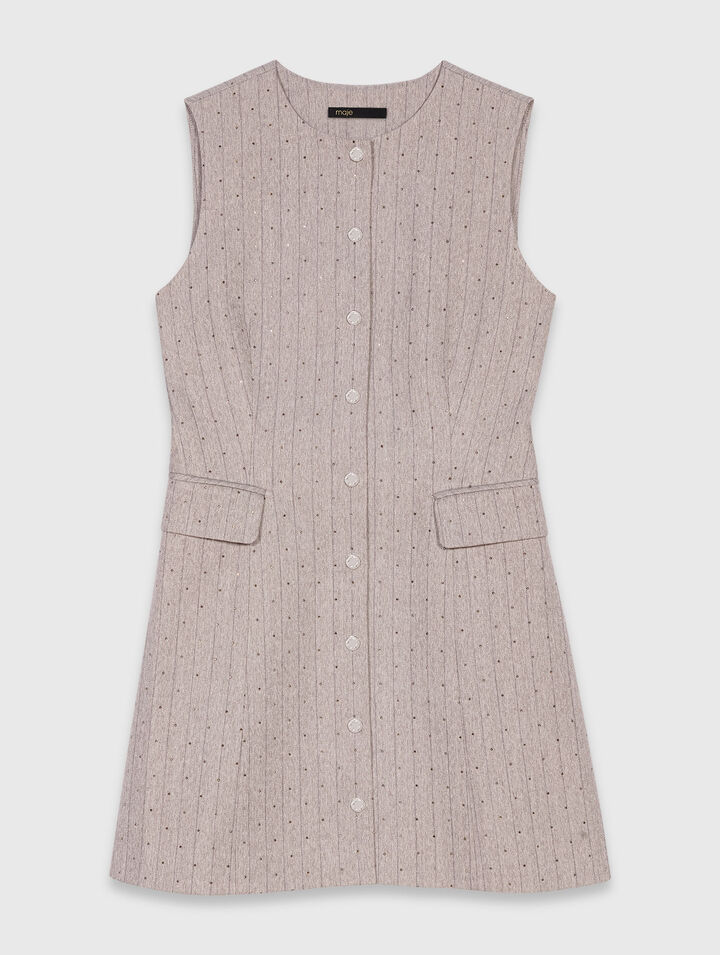 Mini rhinestone tailored dress