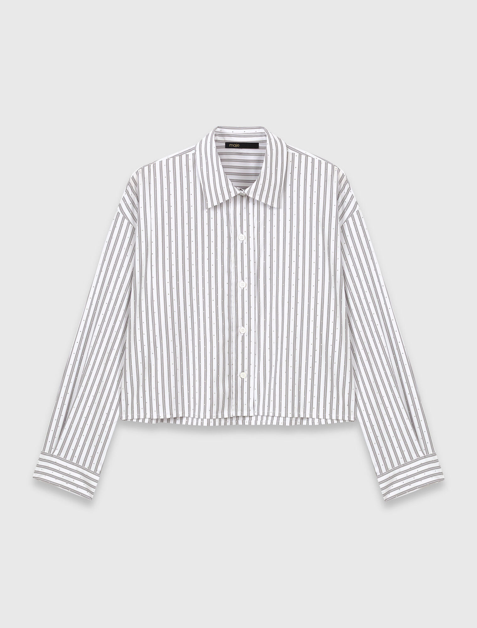 Rhinestone shirt with removable tie