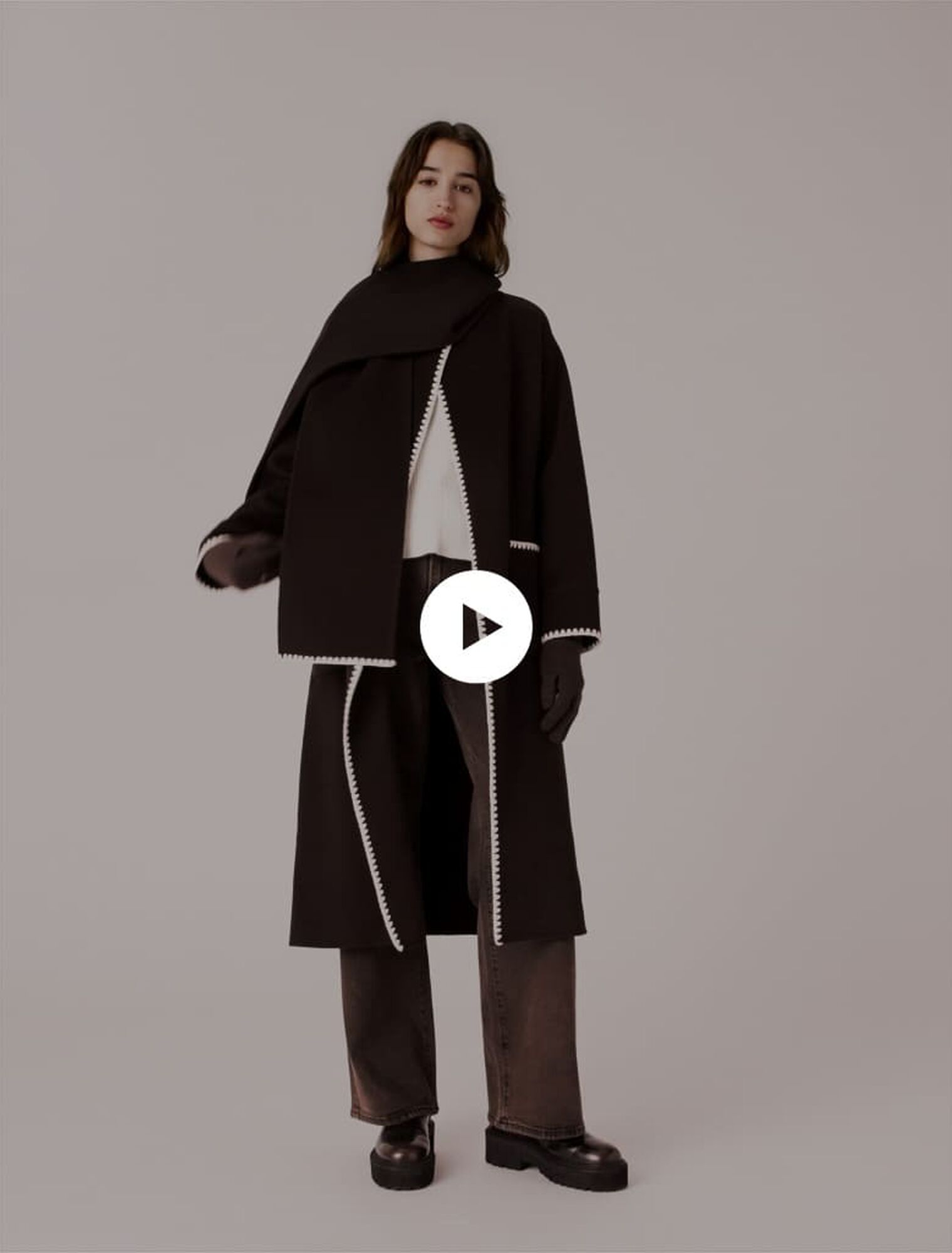 Embroidered double-faced coat