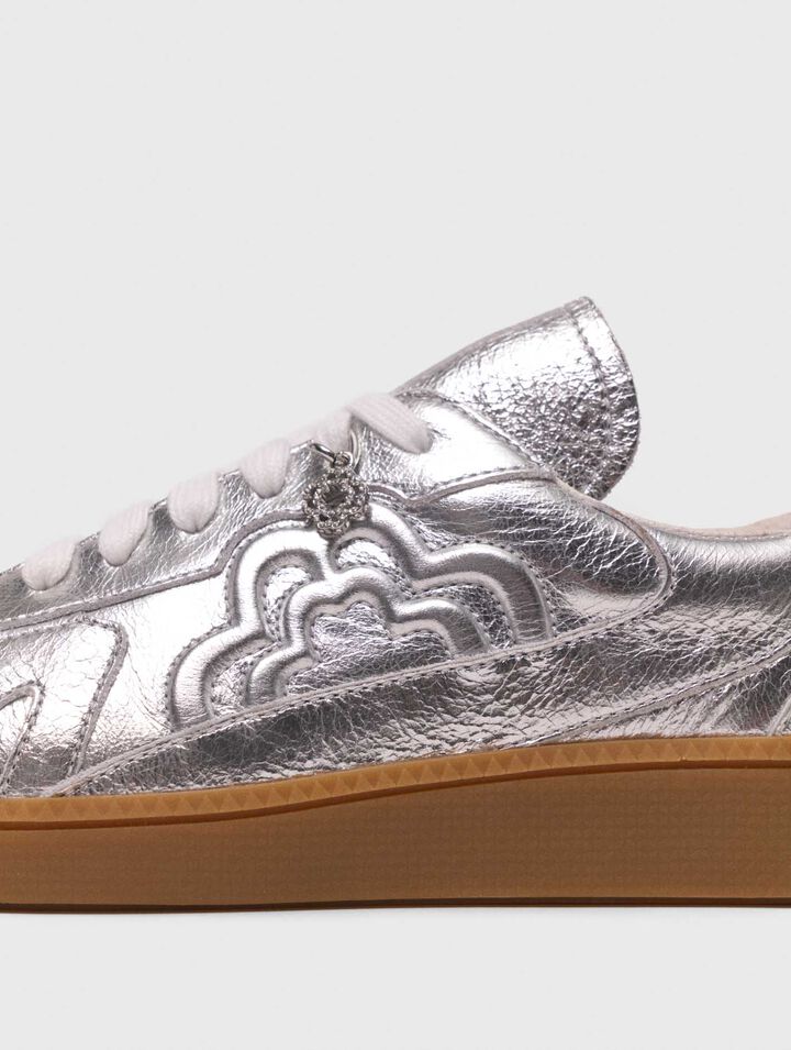 Metallic leather sneakers