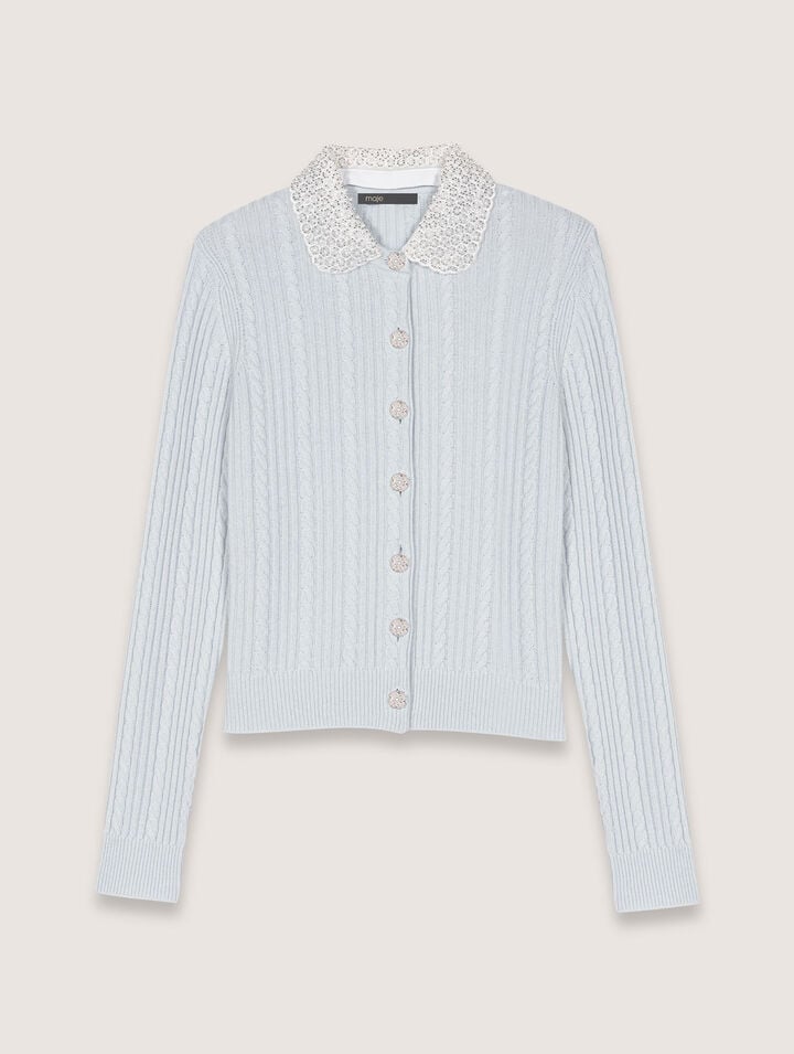 Cardigan with removable collar