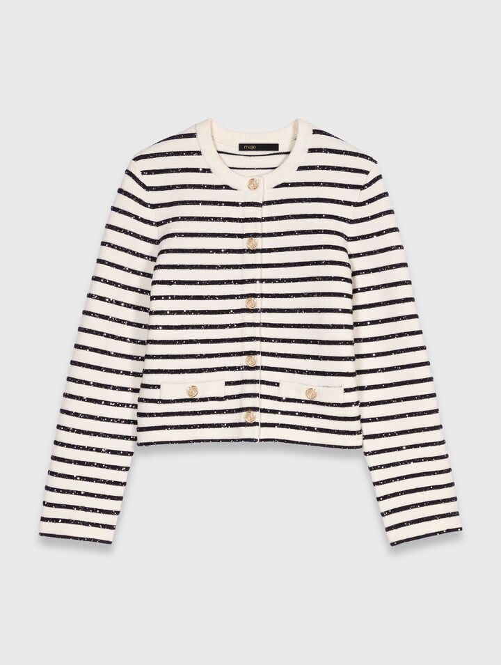 Wool cardigan with snaps