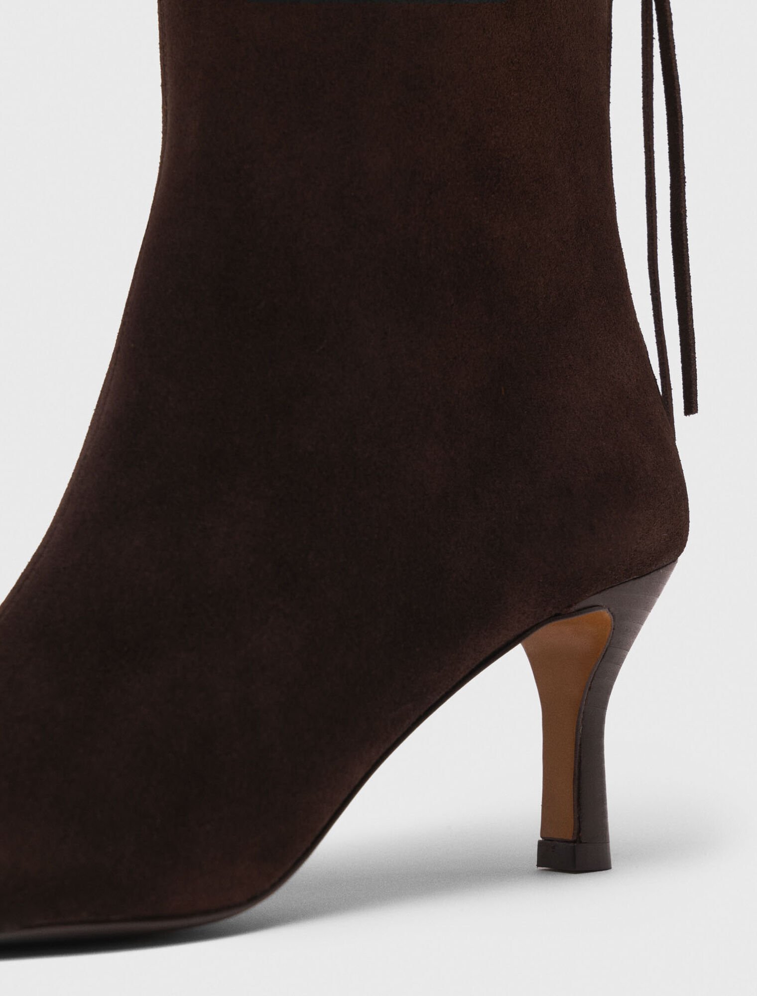 Chocolate Brown zipped suede ankle boots