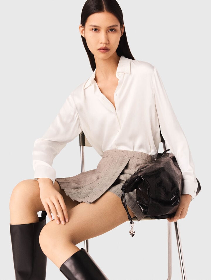 White silk blouse