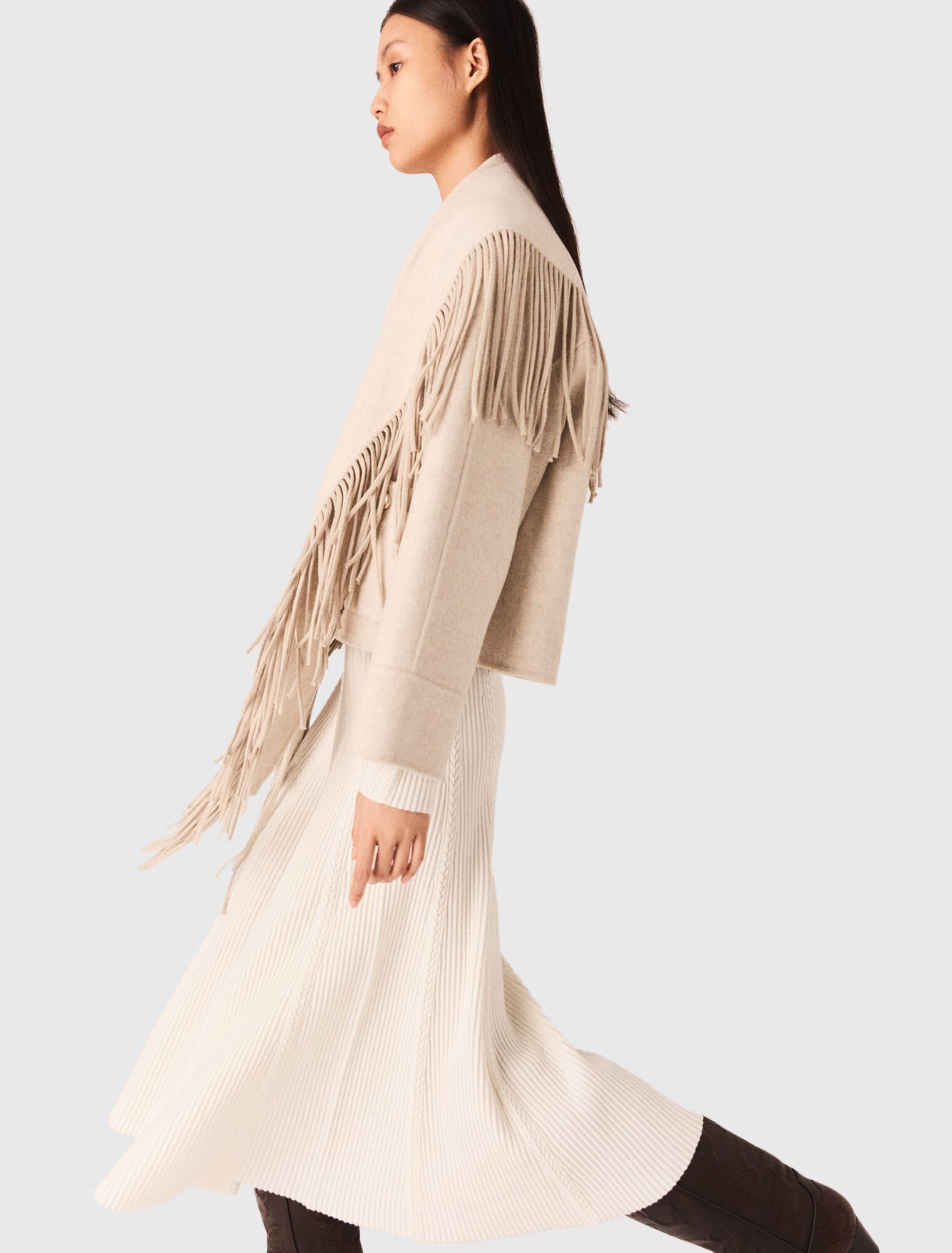 Cropped wool coat