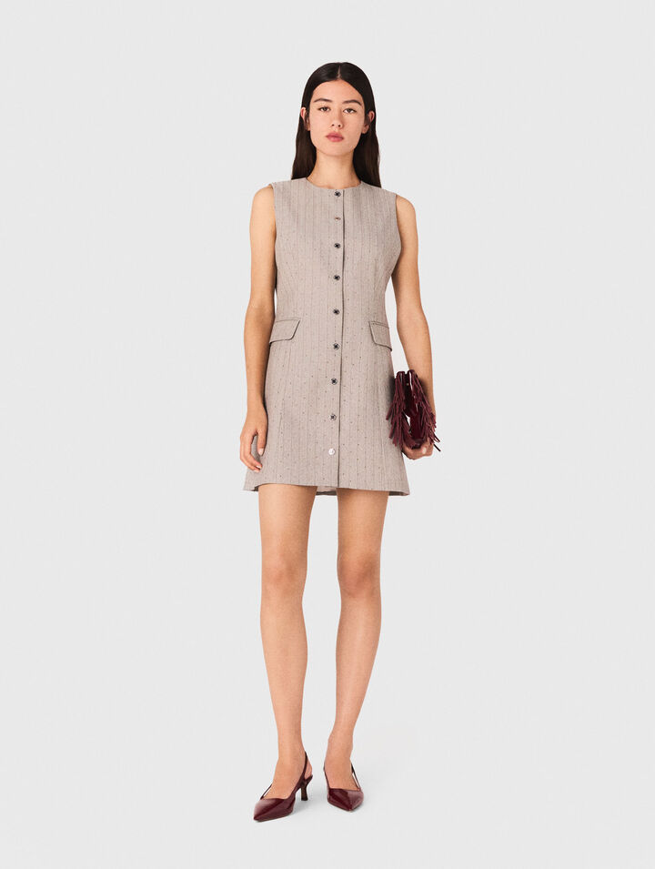 Mini rhinestone tailored dress