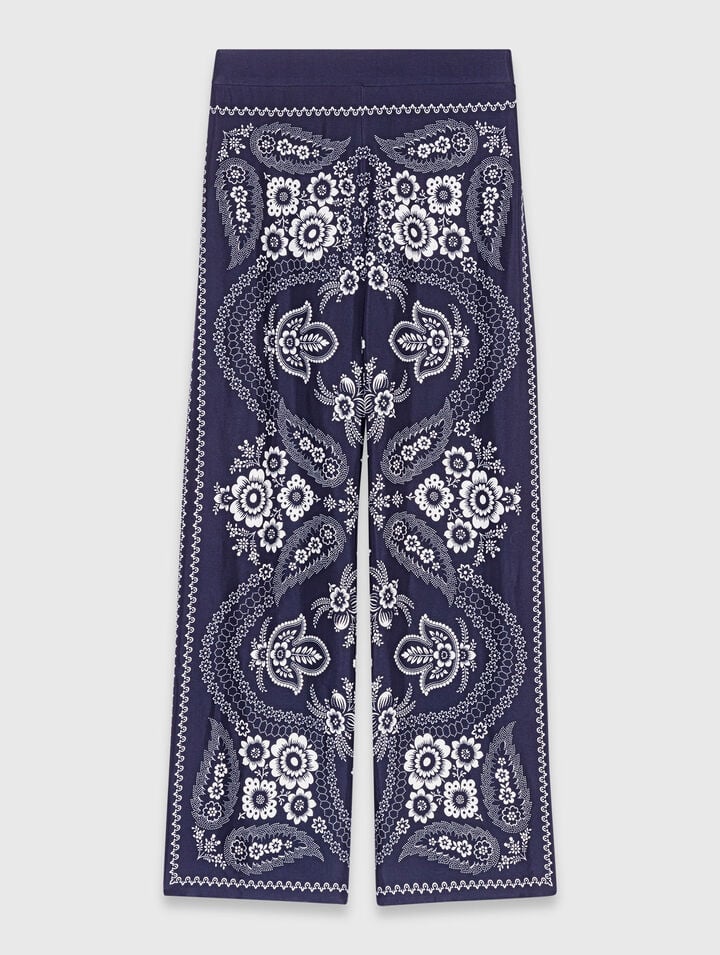 Flowing bandana print pants