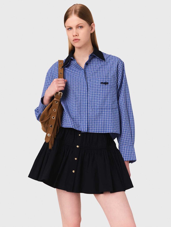 Rhinestone shirt, removable collar