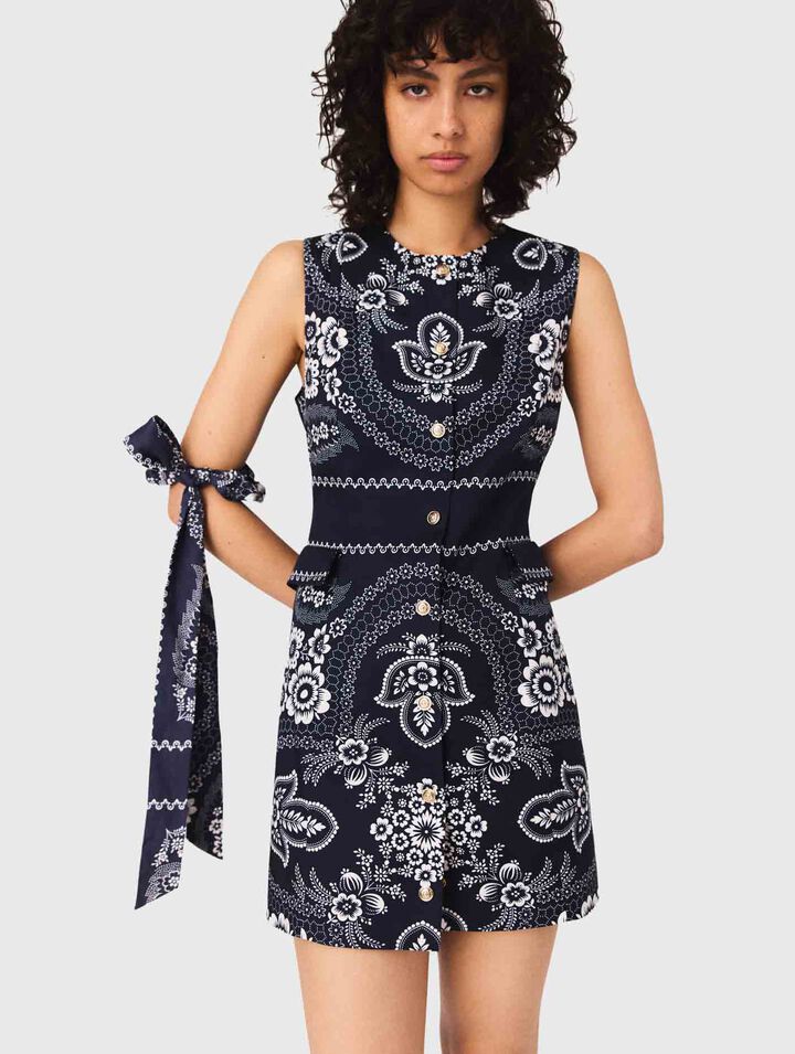 Mini bandana print dress