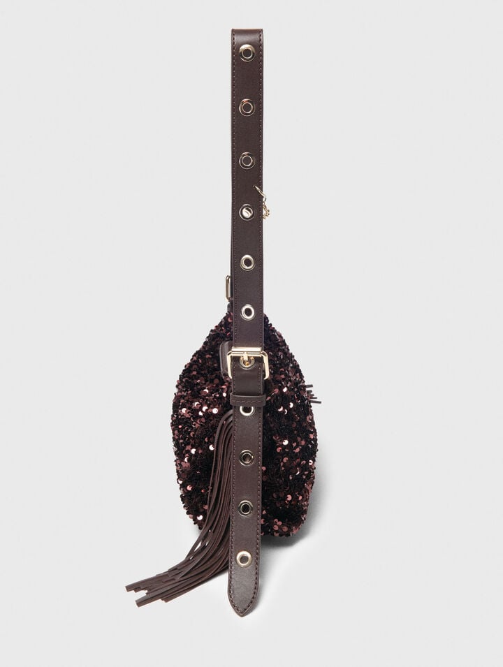 Sequinned Miss M mini bag