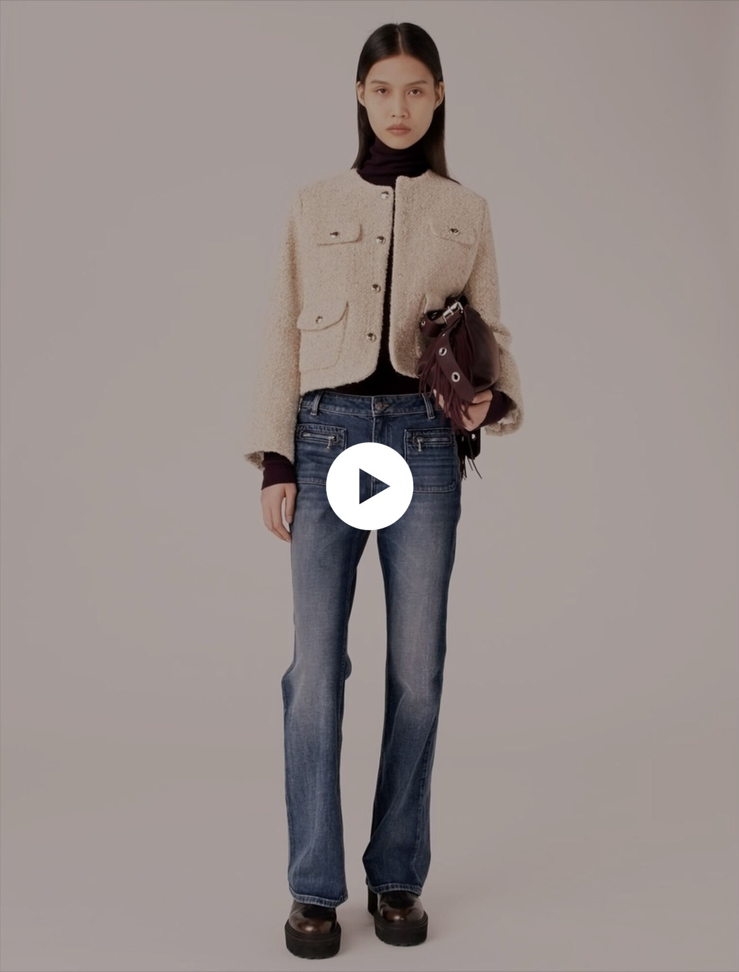Short boucle tweed jacket