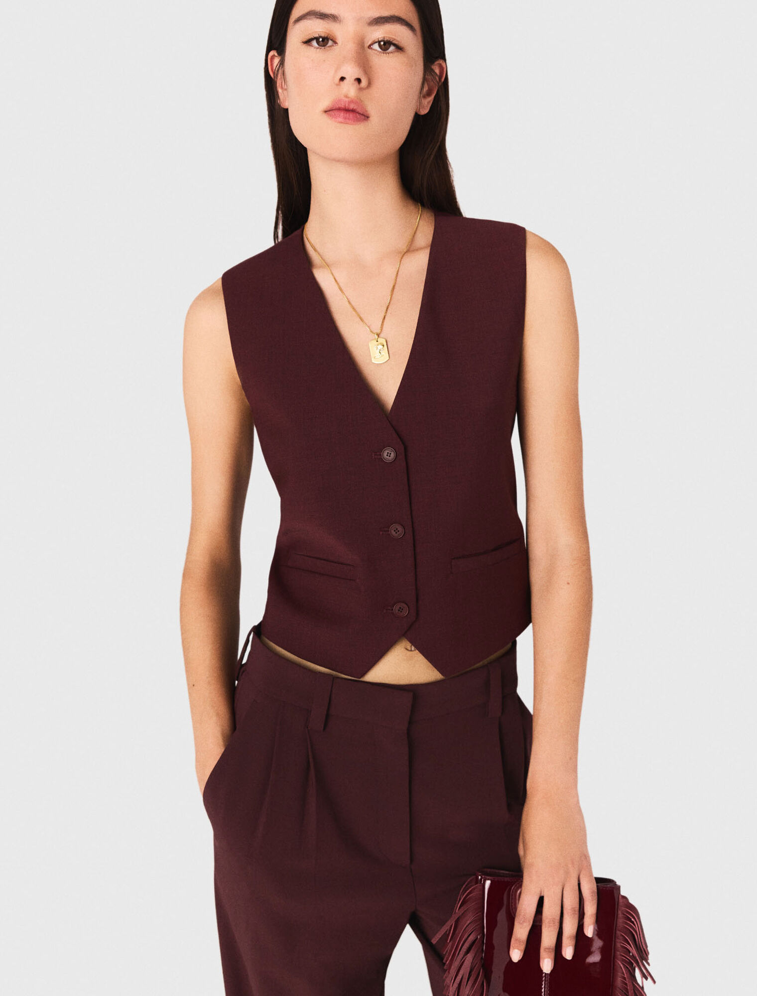 Tailored high-waisted suit trousers