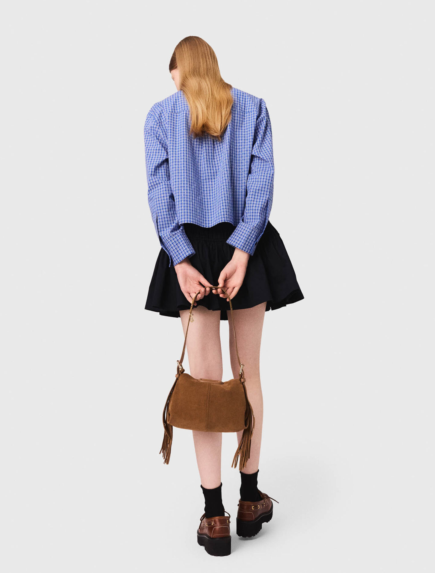 Rhinestone shirt, removable collar