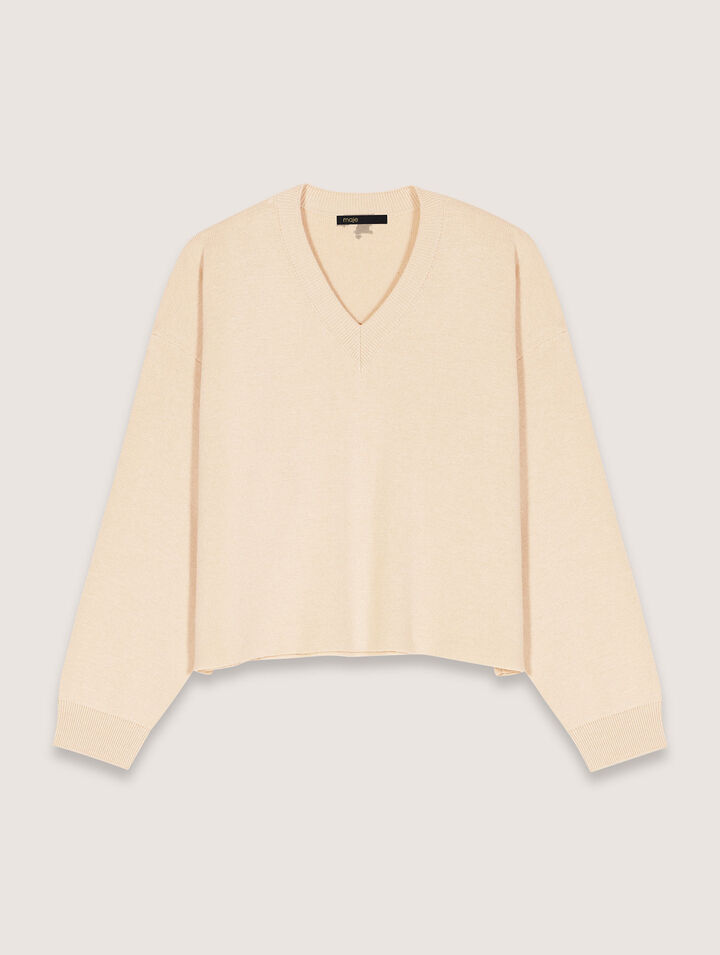 Wool blend V-neck sweater