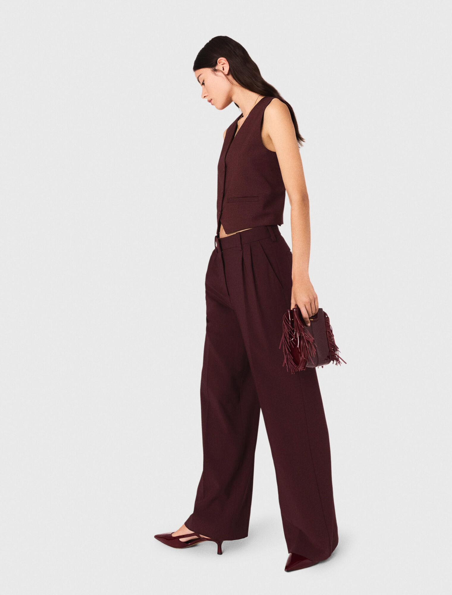 Tailored high-waisted suit trousers