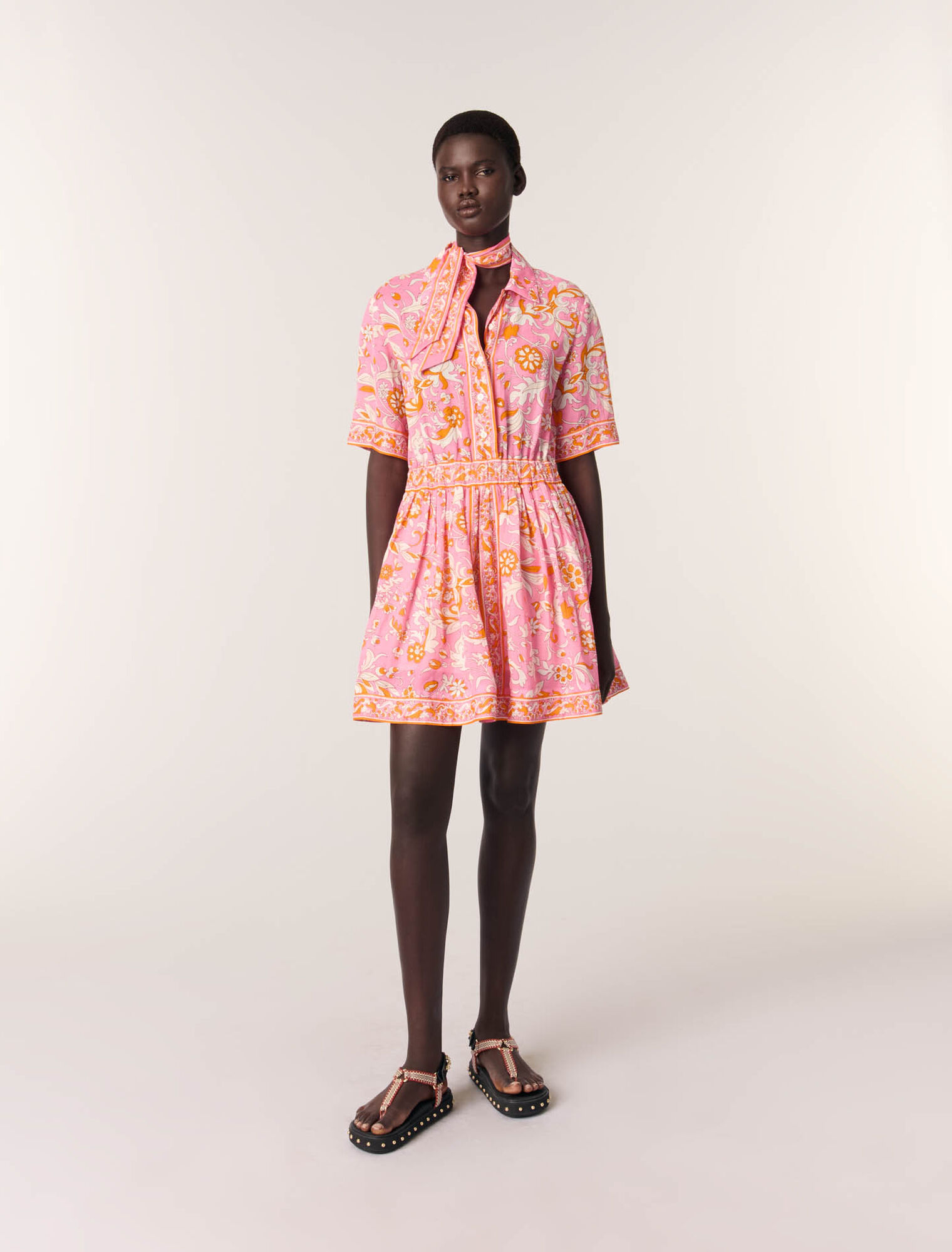 Mini flowing patterned dress