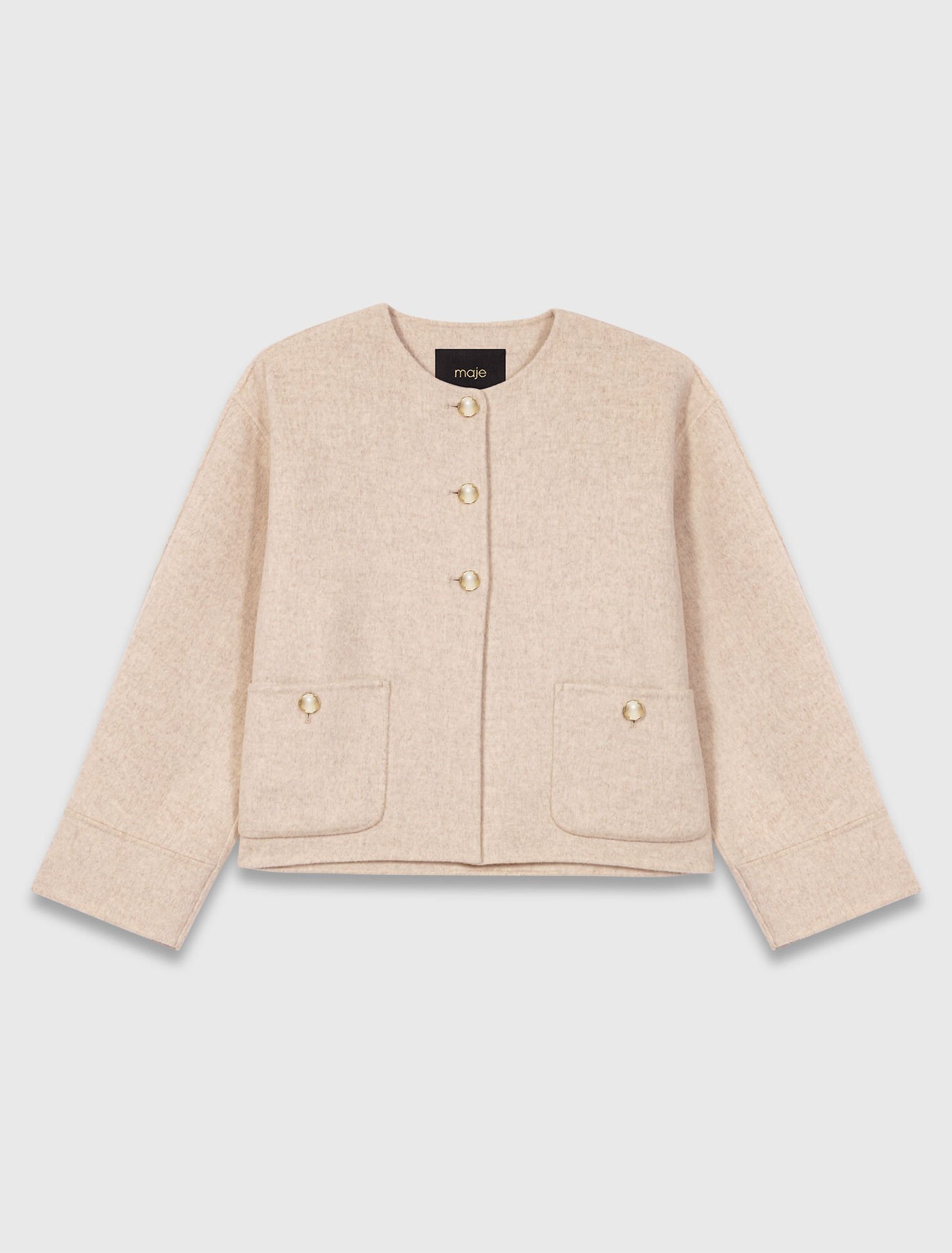 Cropped wool coat