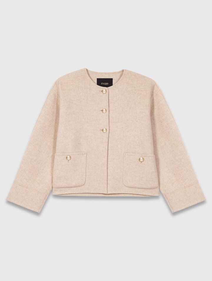 Cropped wool coat