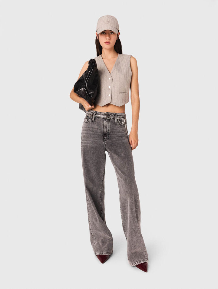 Rhinestone tailored vest