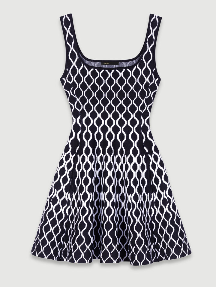 Mini patterned knit dress