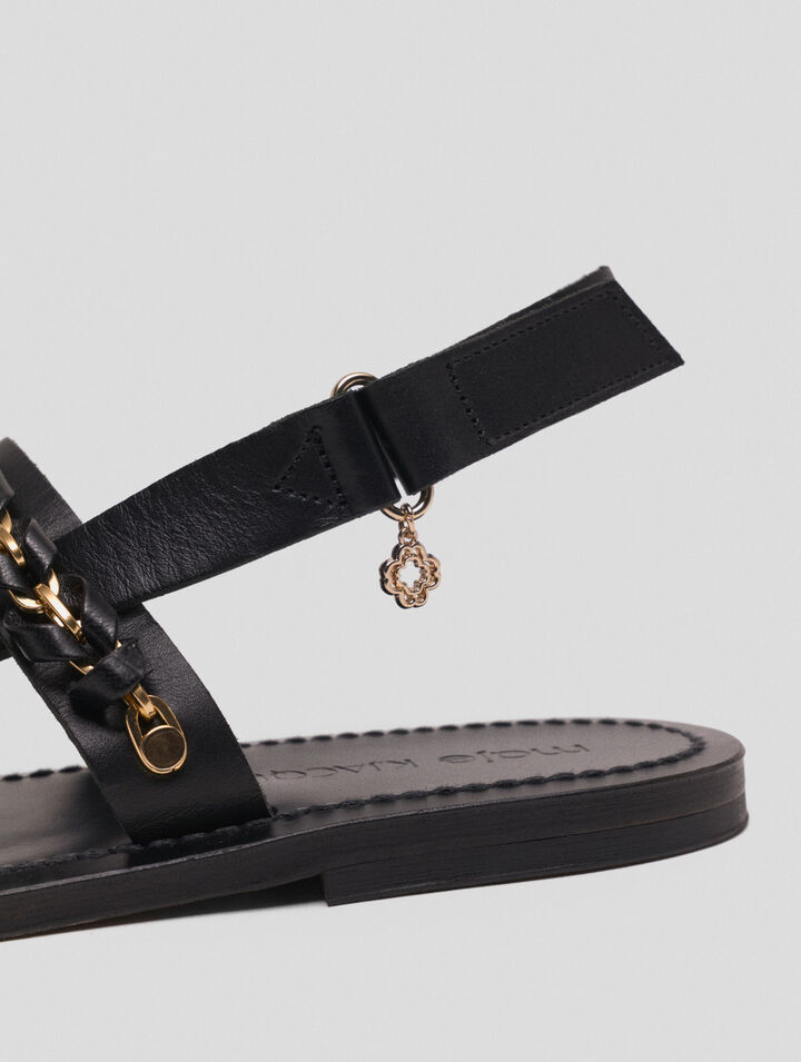 K.Jacques flat leather sandal