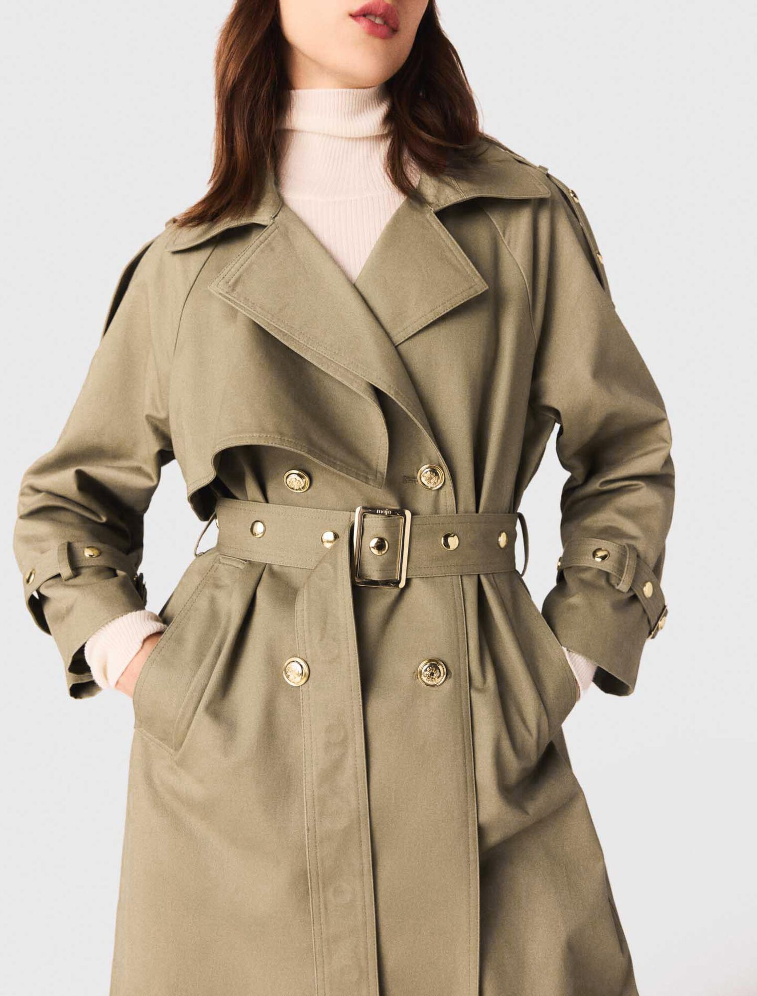 Studded trench coat
