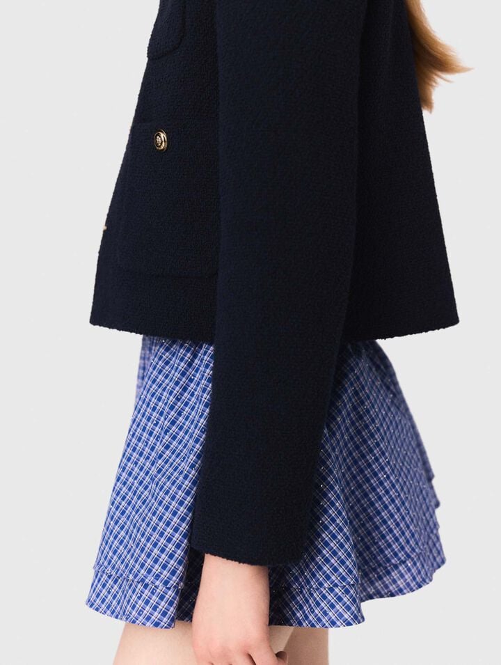 Cropped tweed jacket, removable collar