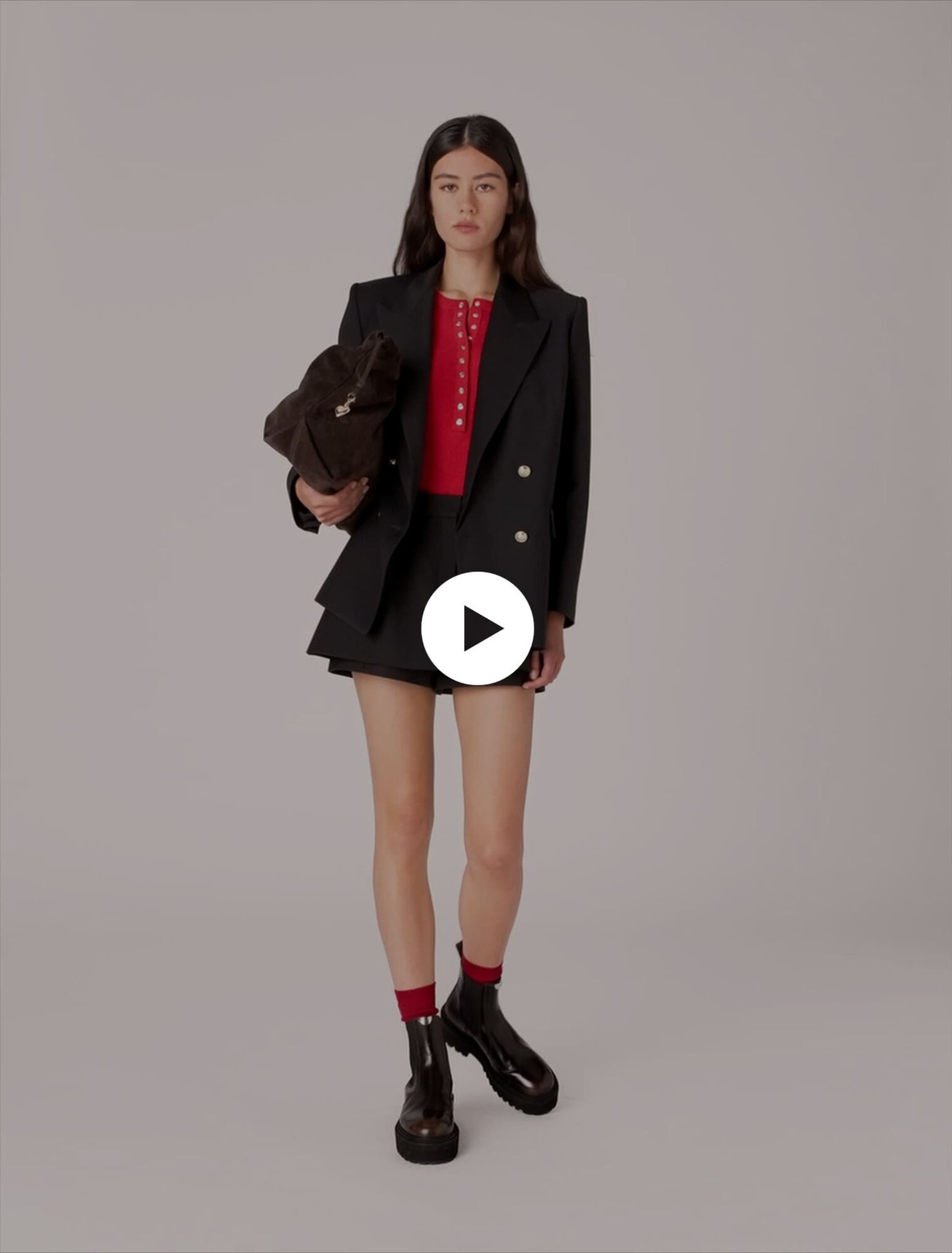 Suit jacket with gold buttons