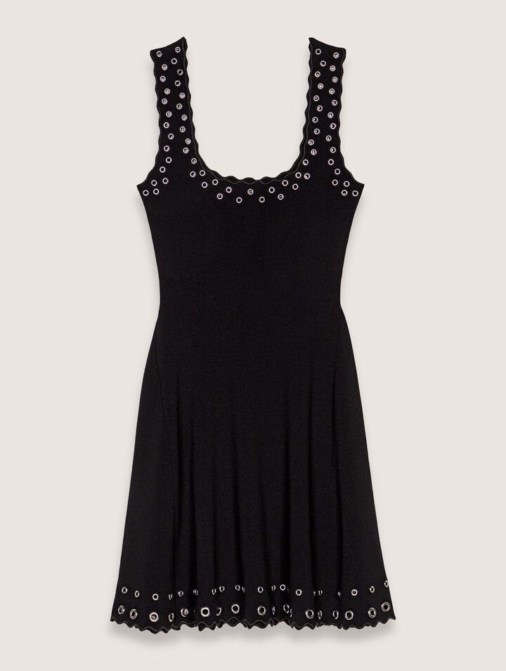 Mini eyelet knit dress