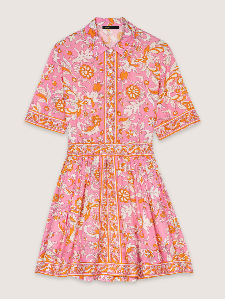 Mini flowing patterned dress