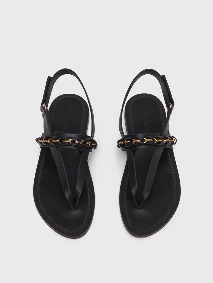 K.Jacques flat leather sandal