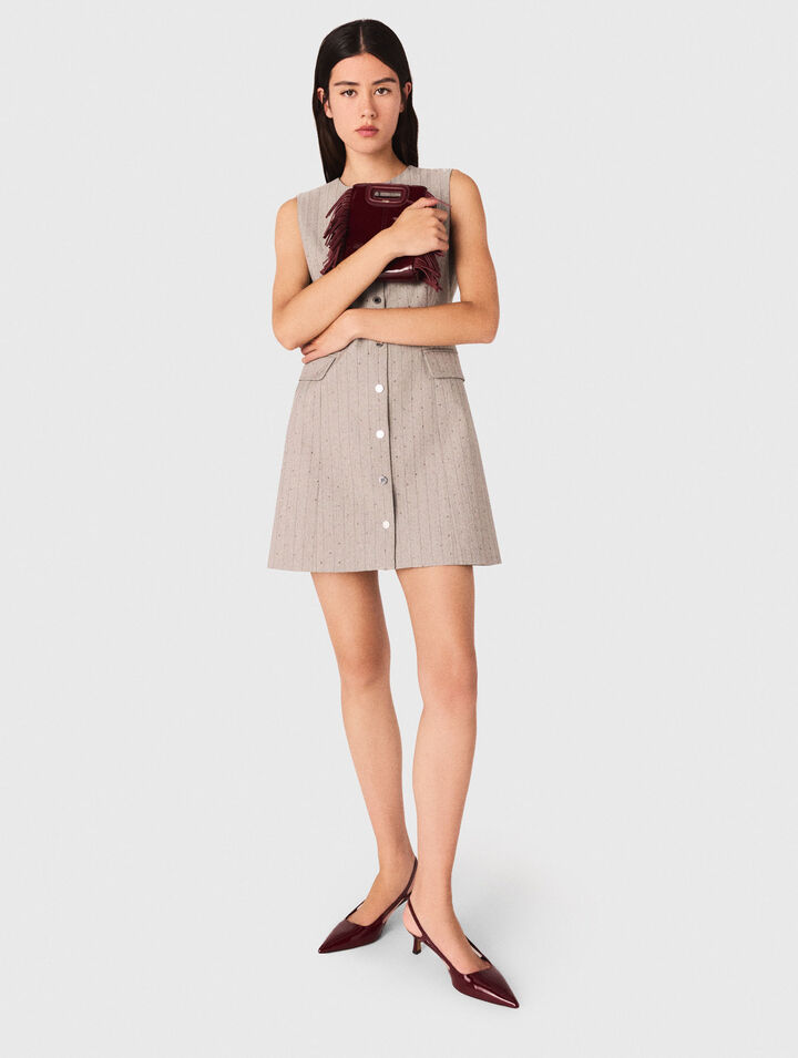 Mini rhinestone tailored dress