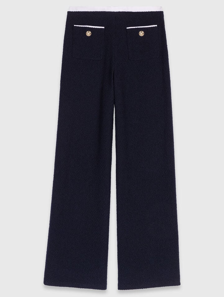 Straight-leg tweed trousers