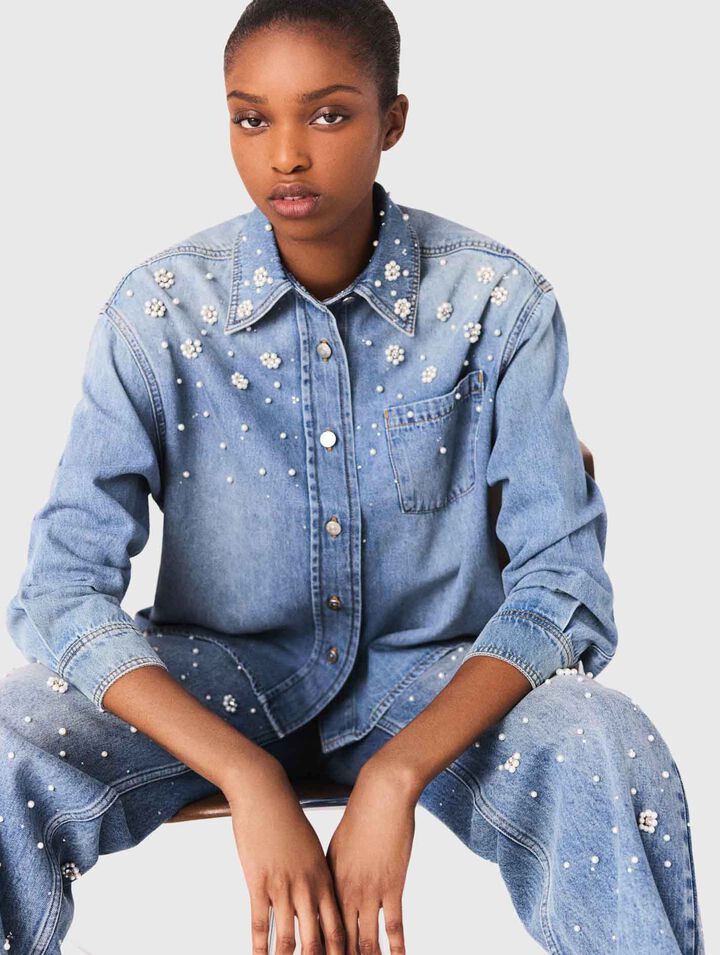 Denim shirt jacket