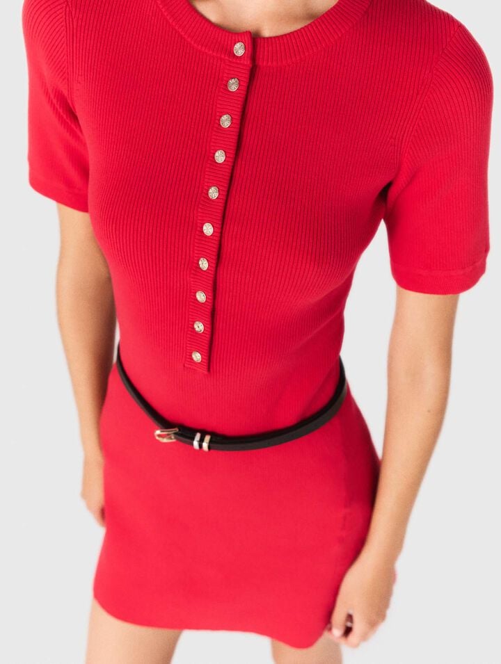 Mini ribbed knit dress