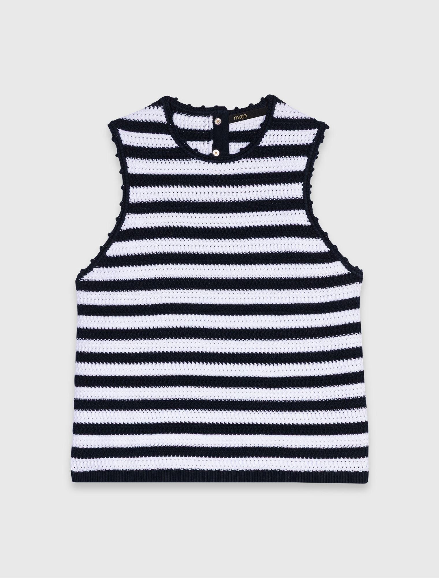 Crochet-knit top