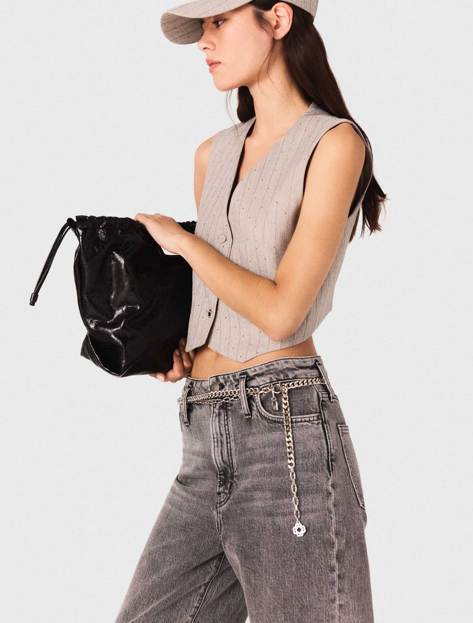 Rhinestone tailored vest