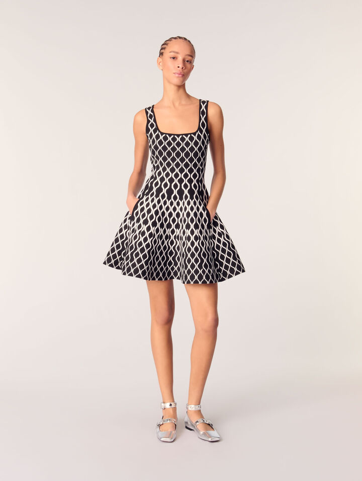 Mini patterned knit dress