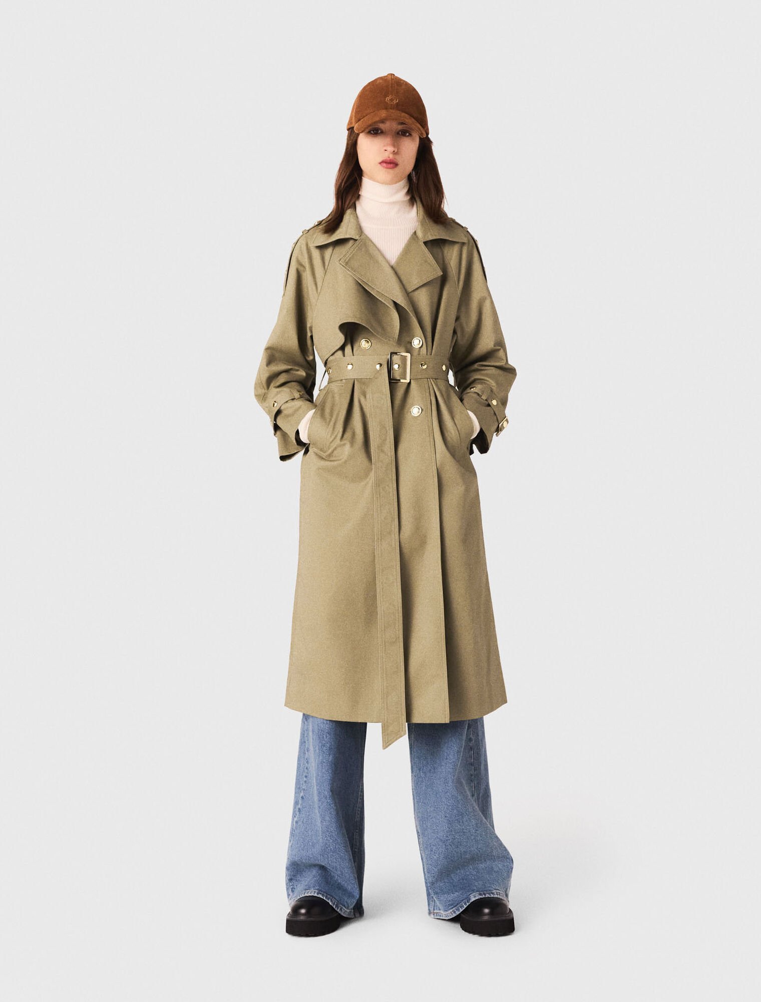 Studded trench coat