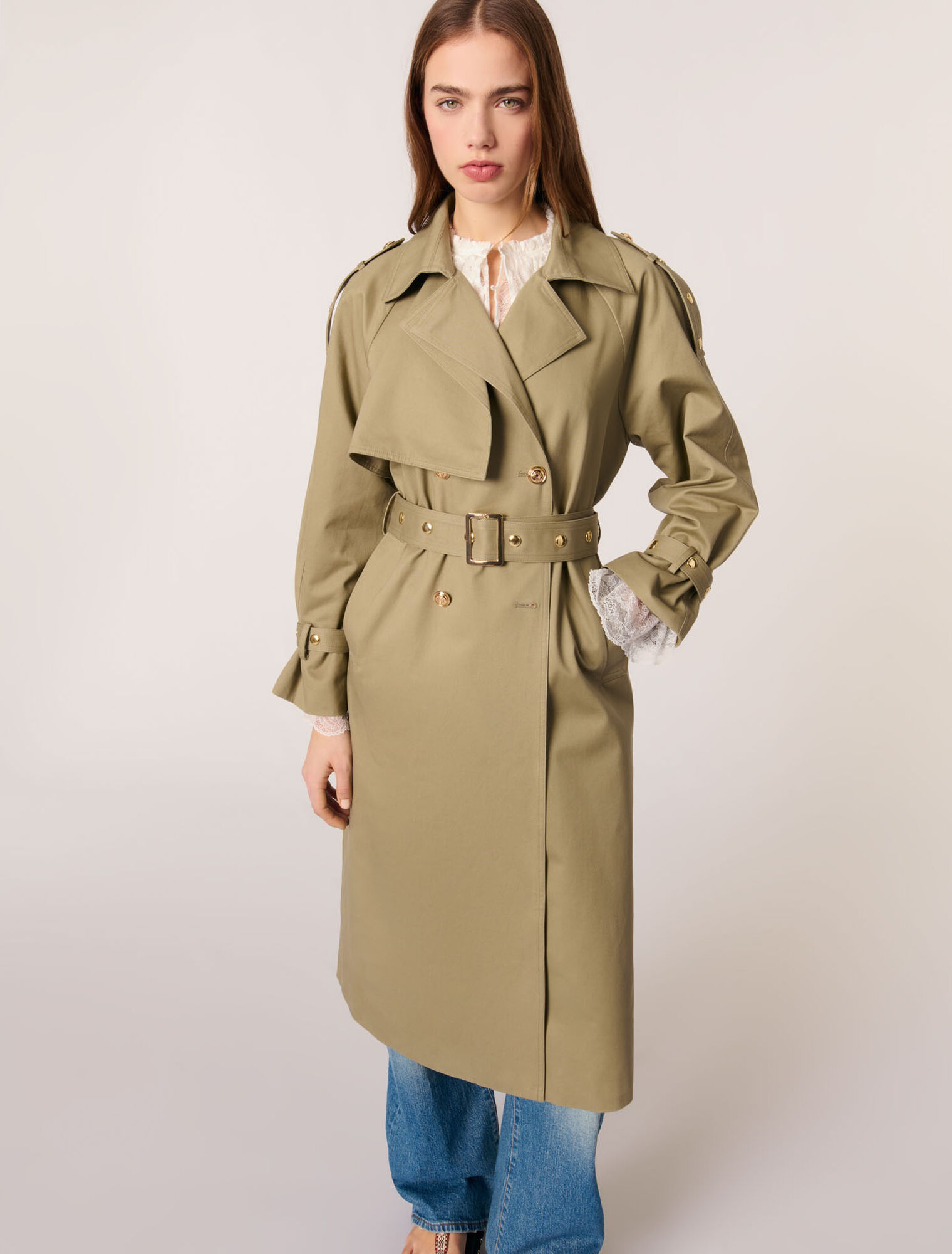 Studded trench coat